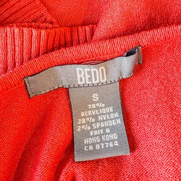 Bedo Brand, Coral Short Sleeve Crop Top Lightweight Sweater, Women's Size: Small - Picture 7 of 7